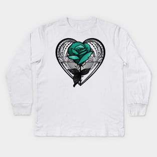 Rose in a heart Kids Long Sleeve T-Shirt